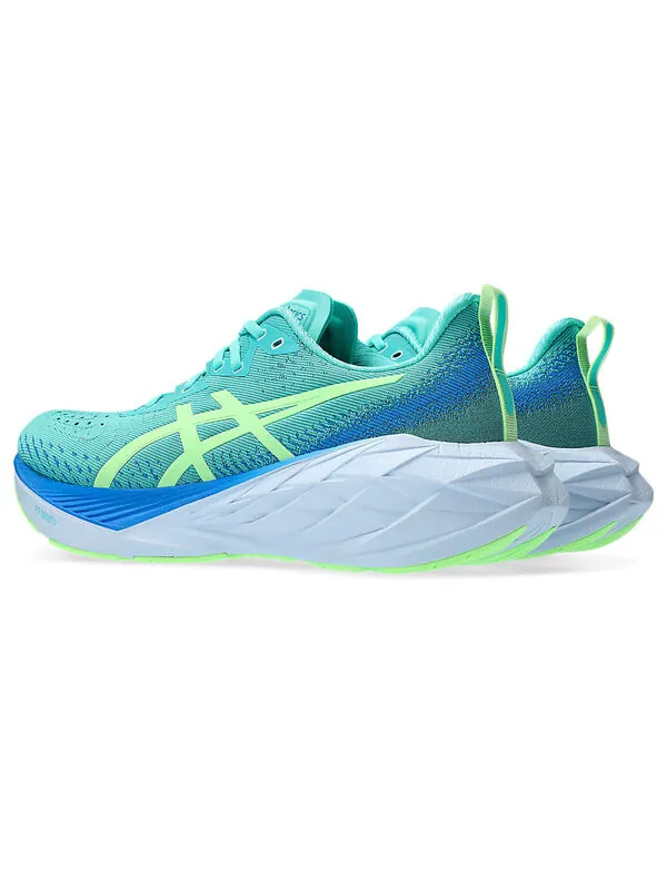Кроссовки novablast 4 lite show беговые кроссовки Asics — изображение 4 из 4, синий/зеленый/белый