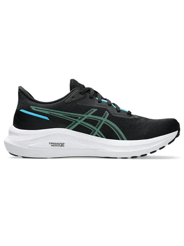 Кроссовки gt-1000 13 'black digital aqua' Asics — изображение 2 из 4, черный/голубой