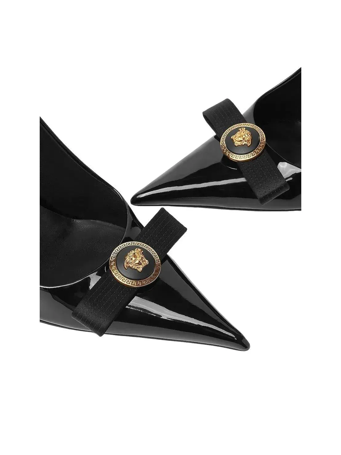 Туфли-лодочки VERSACE Gianni Ribbon Patent, 110 мм — изображение 4 из 5, черный