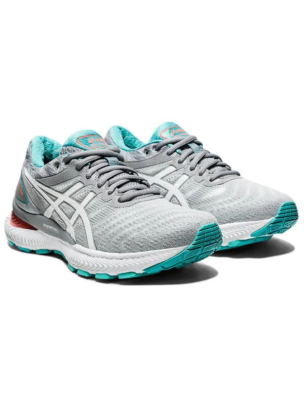 Кроссовки гель нимбус 22 ширина Asics — изображение 3 из 4, серый/белый