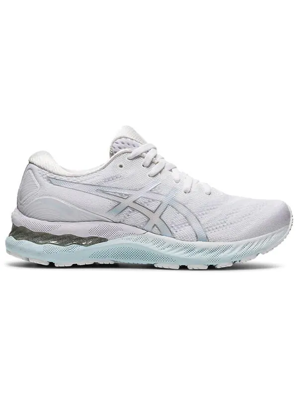 Кроссовки гель нимбус 23 Asics — изображение 2 из 4, белый/серебристый