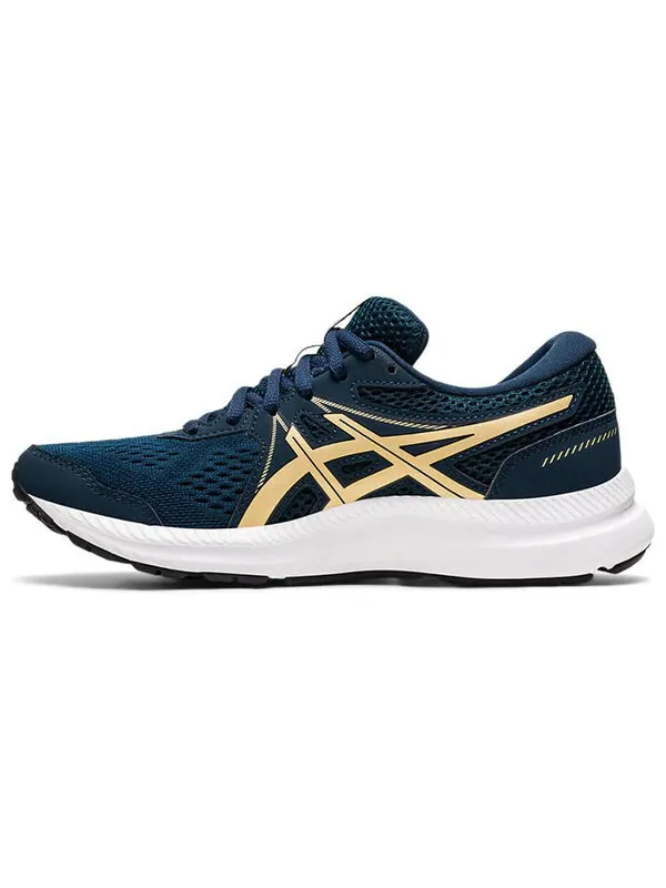 Кроссовки гель contend 7 широкий Asics — изображение 2 из 4, синий/золотистый