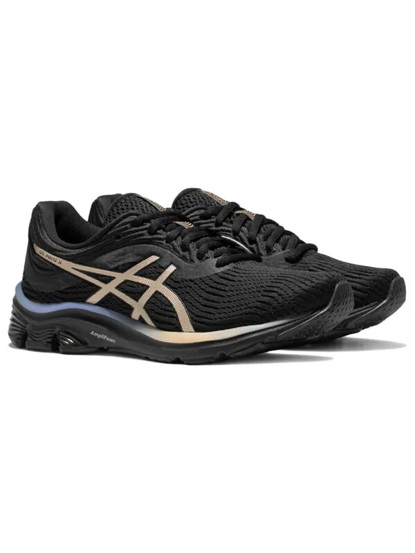 Кроссовки гель пульс 11 Asics — изображение 2 из 4, черный/золотистый