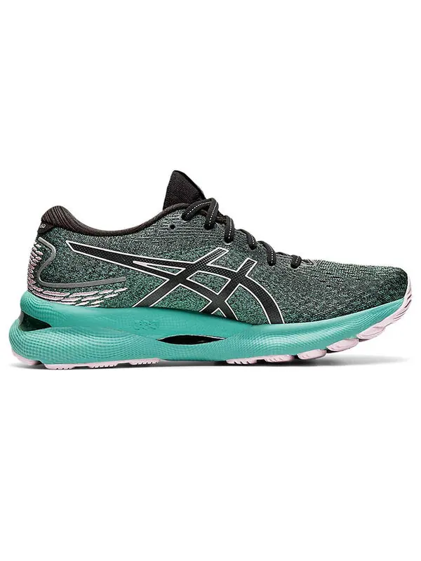 Кроссовки гель нимбус 24 Asics — изображение 2 из 4, черный/зеленый