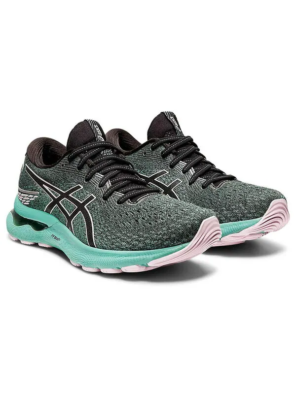 Кроссовки гель нимбус 24 Asics — изображение 3 из 4, черный/зеленый