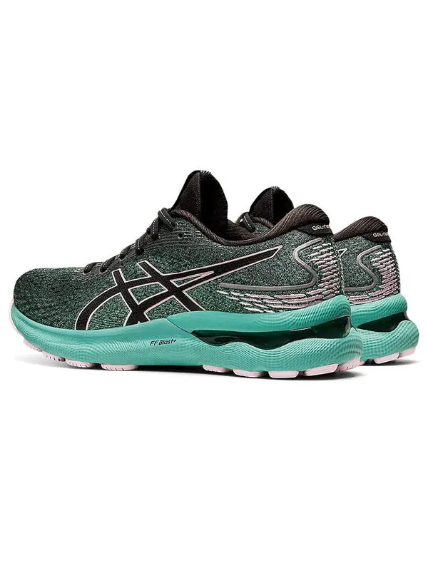 Кроссовки гель нимбус 24 Asics — изображение 4 из 4, черный/зеленый