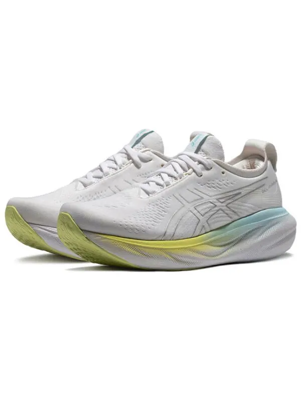 Кроссовки гель нимбус 25 Asics — изображение 2 из 3, белый/серебристый