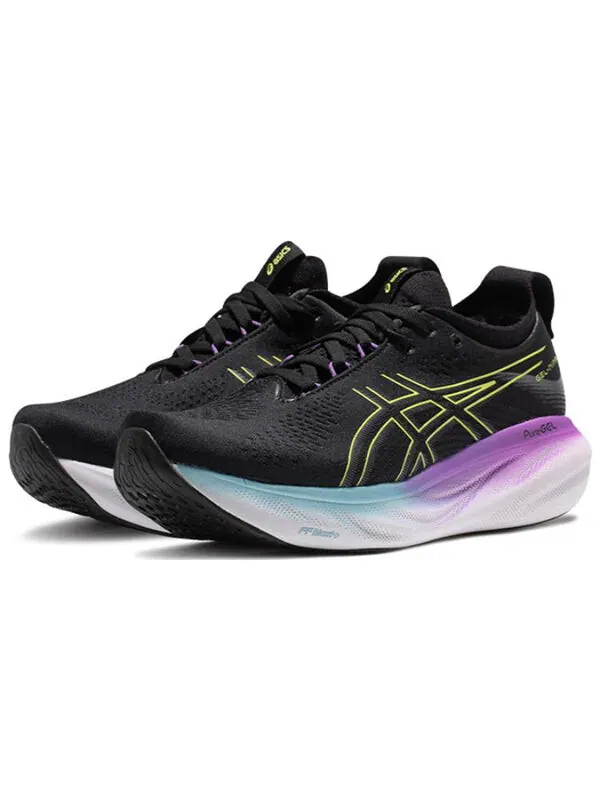 Кроссовки гель нимбус 25 Asics — изображение 2 из 4, черный желтый