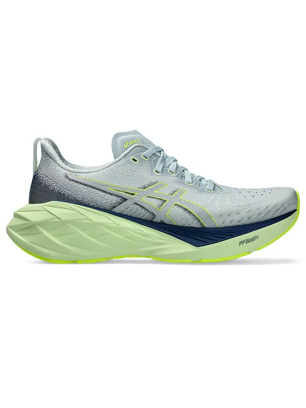 Кроссовки novablast 4 lite show беговые кроссовки Asics — изображение 2 из 4, серый/зеленый