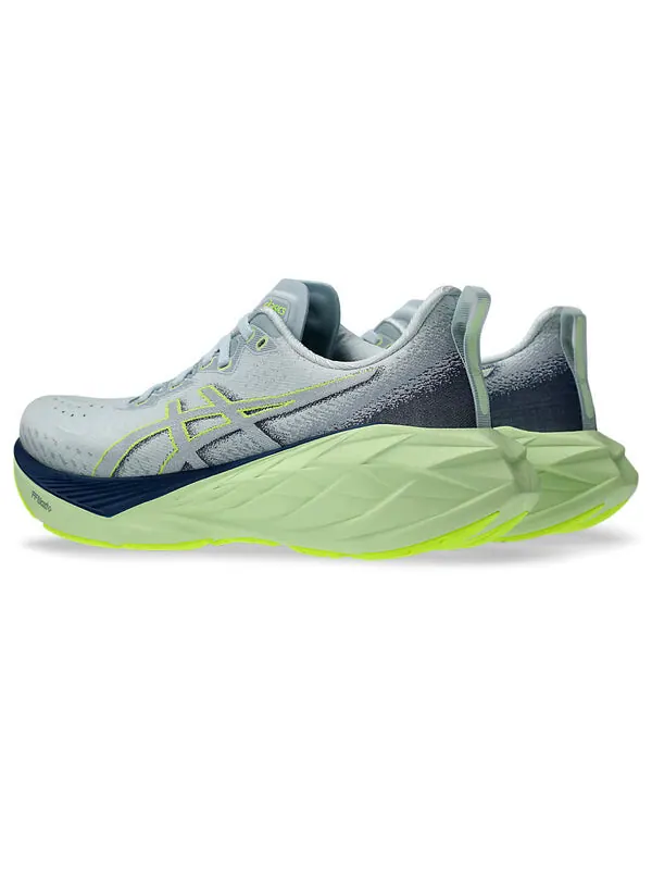 Кроссовки novablast 4 lite show беговые кроссовки Asics — изображение 4 из 4, серый/зеленый