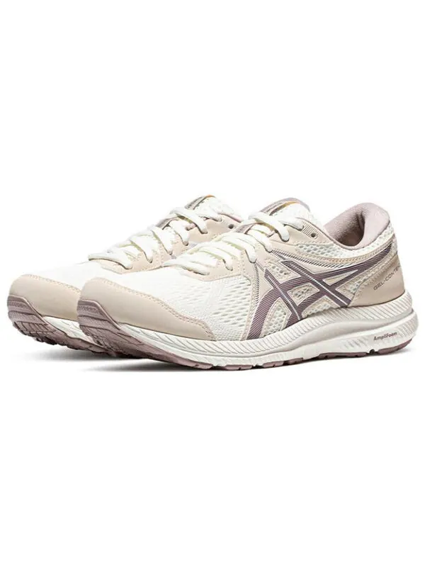 Кроссовки гель contend 7 беговые кроссовки Asics — изображение 2 из 4, белый/фиолетовый/бежевый