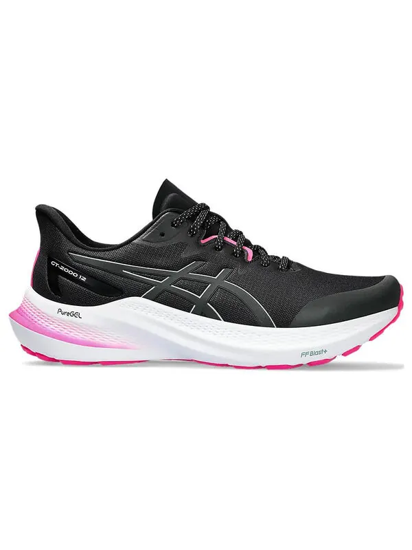 Кроссовки gt 2000 12 lite show кроссовки для бега Asics — изображение 2 из 4, черный/белый/розовый