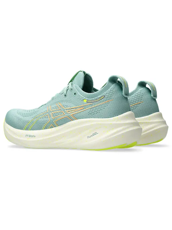 Кроссовки гелевые нимбус 26 кроссовки Asics — изображение 4 из 4, зеленый/белый/желтый