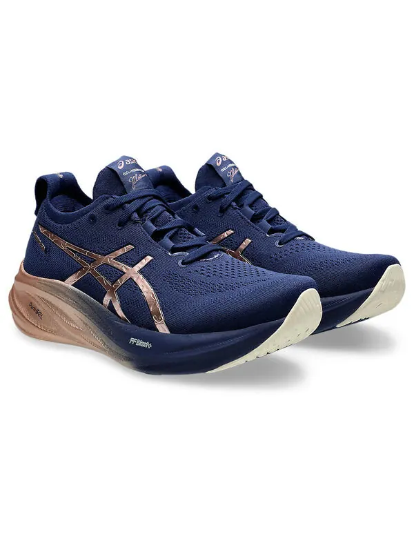 Кроссовки гель нимбус 26 платина Asics — изображение 3 из 4, темно-синий/золотистый