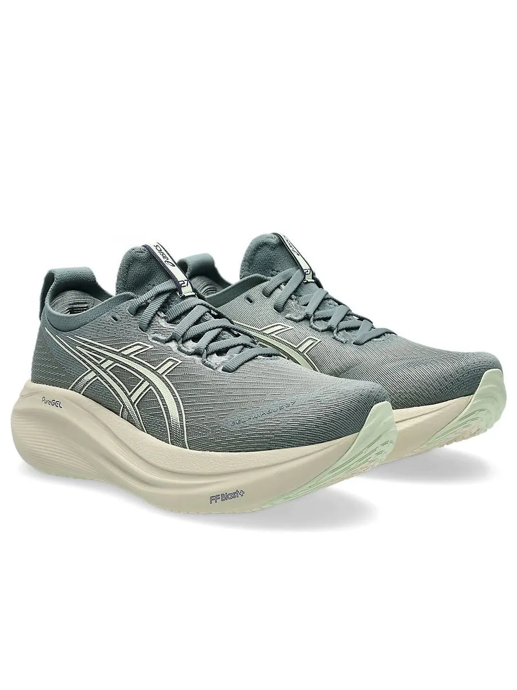 (WMNS) Asics Gel-Nimbus 27 Wide 'Monument Blue Whisper Green' — изображение 2 из 7, синий/зеленый