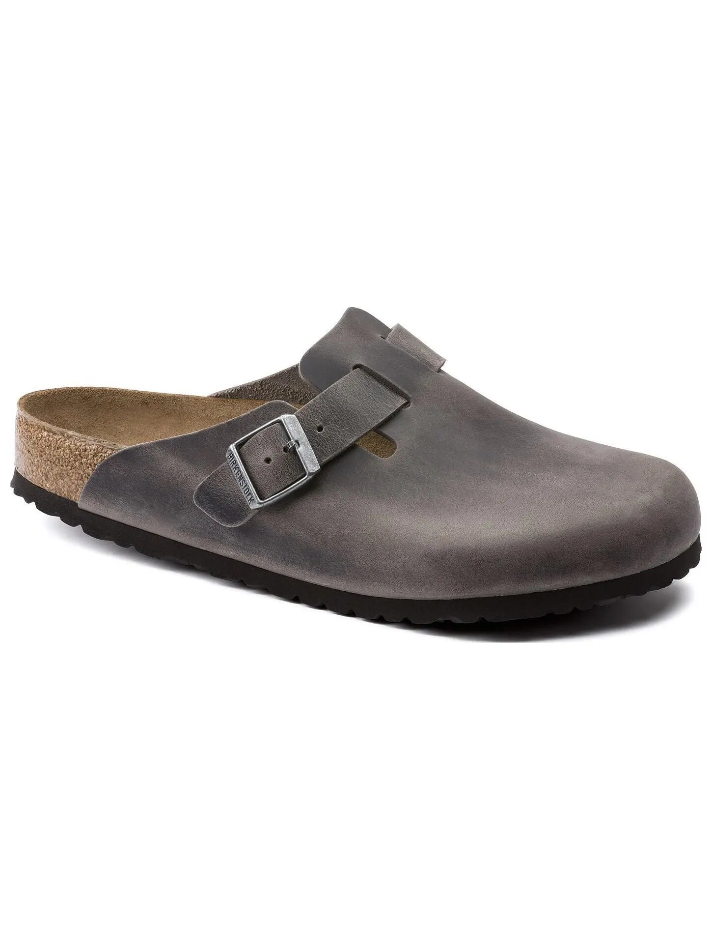 Мюли Birkenstock Boston Soft Footbed Oiled Leather унисекс — изображение 2 из 4, серый