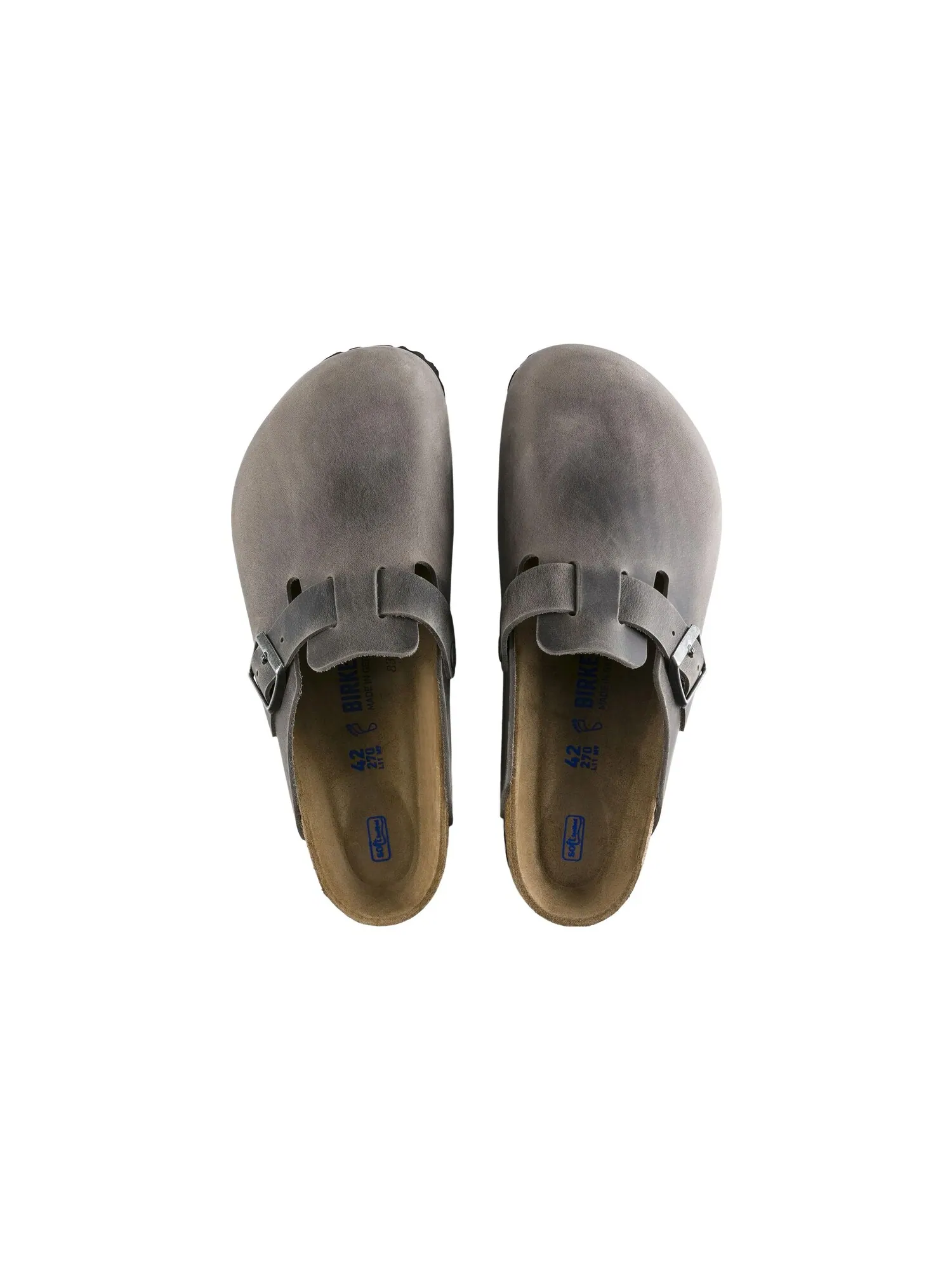 Мюли Birkenstock Boston Soft Footbed Oiled Leather унисекс — изображение 4 из 4, серый