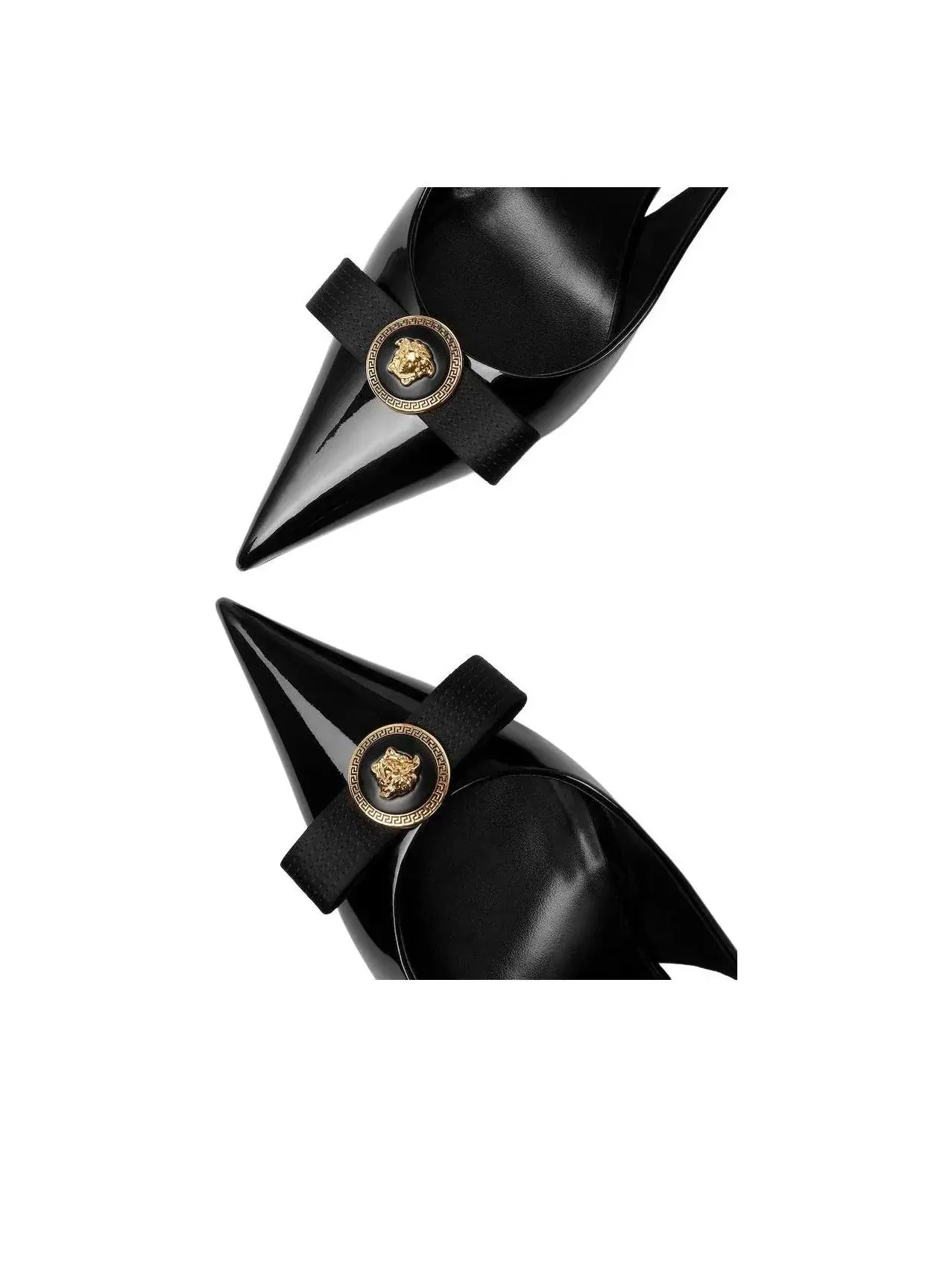 Туфли VERSACE Gianni Ribbon Patent Slingbacks 85 mm 'Black' 1013717-1A08983-1B00V — изображение 5 из 6, черный