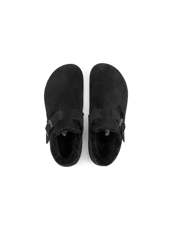 Кроссовки london shearling suede leather narrow fit sandals 'black' Birkenstock — изображение 4 из 4, черный