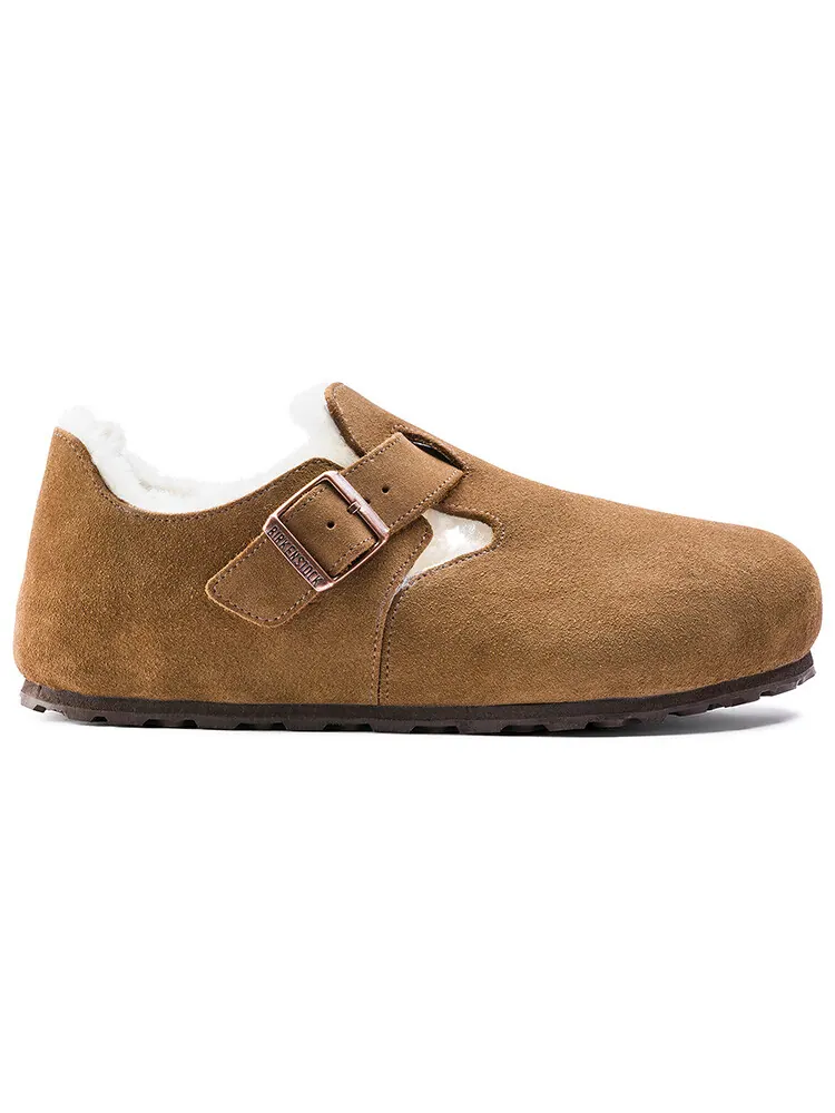 Туфли Birkenstock London Shearling Suede Leather — изображение 2 из 5, чайный