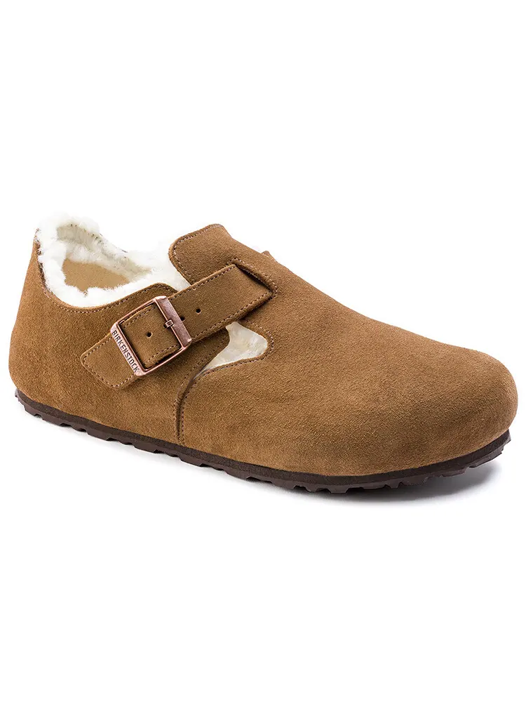 Туфли Birkenstock London Shearling Suede Leather — изображение 3 из 5, чайный