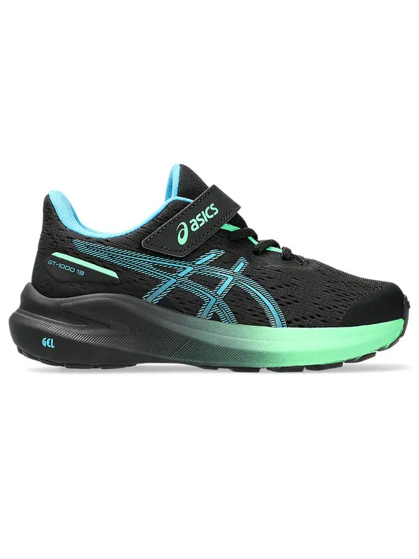 Кроссовки gt-1000 13 'black digital aqua' Asics — изображение 2 из 4, черный/голубой