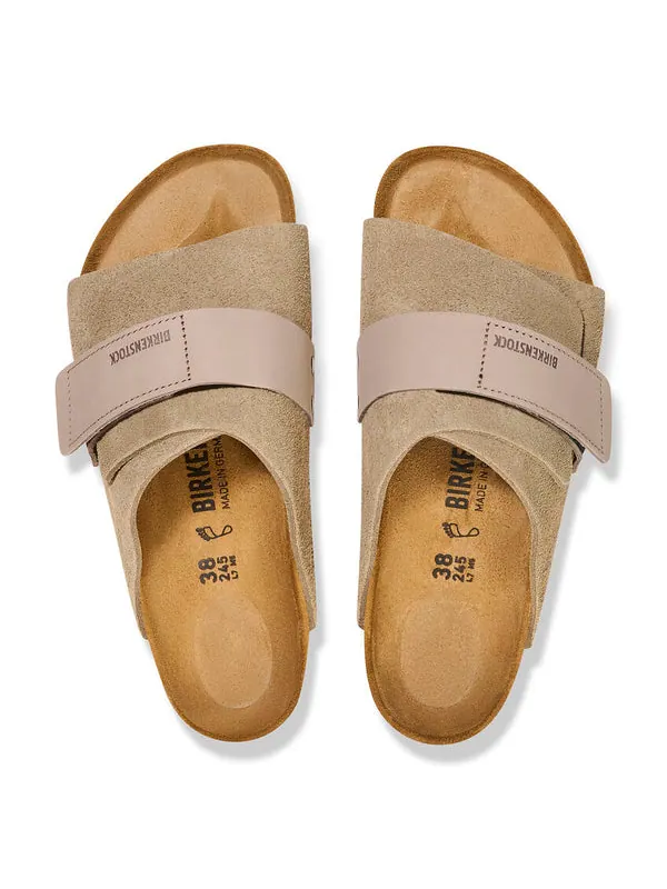 Тапочки kyoto nubuck-suede leather sandals 'taupe' Birkenstock — изображение 4 из 4, бежевый