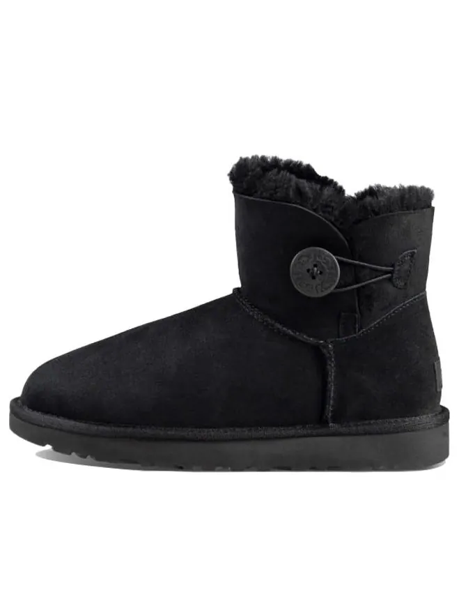 Ботинки зимние UGG WMNS Mini Bailey Button II Black — изображение 1 из 7, черный