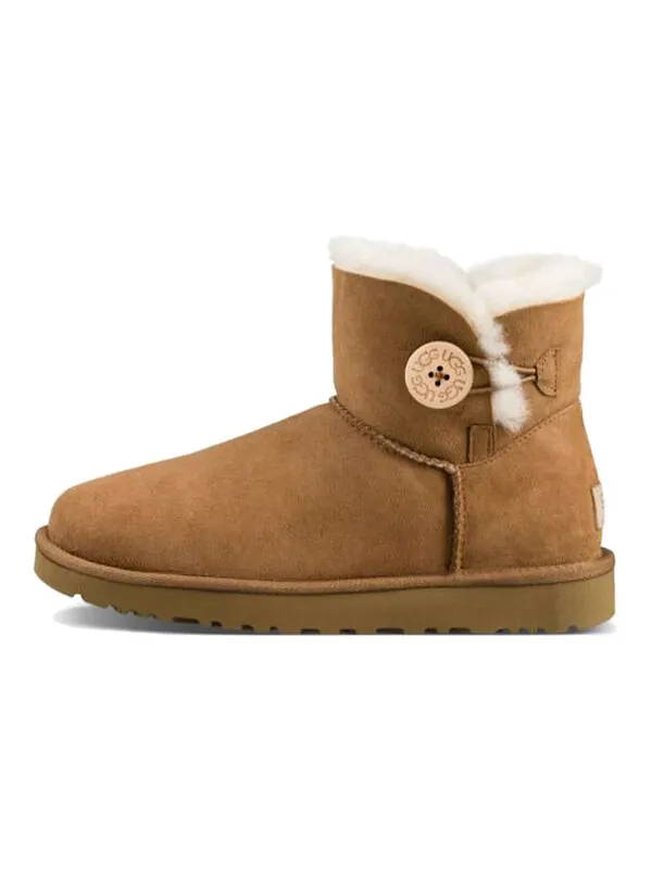 Кроссовки (WMNS) UGG Mini Bailey Button II Boot Fleece Lined — изображение 2 из 4, орех
