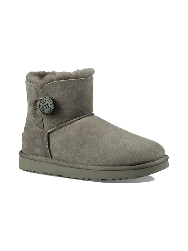 Ботинки зимние UGG Mini Bailey Button II с флисовой подкладкой — изображение 4 из 4, серый
