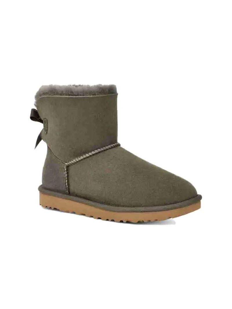 Кроссовки (WMNS) UGG Mini Bailey Bow II 'Forest Night' — изображение 3 из 4, оливковый зеленый