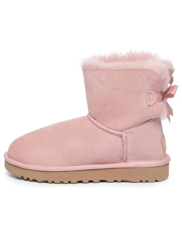 Кроссовки мини baley bow ii snow boots розовые Ugg — изображение 1 из 4, розовый