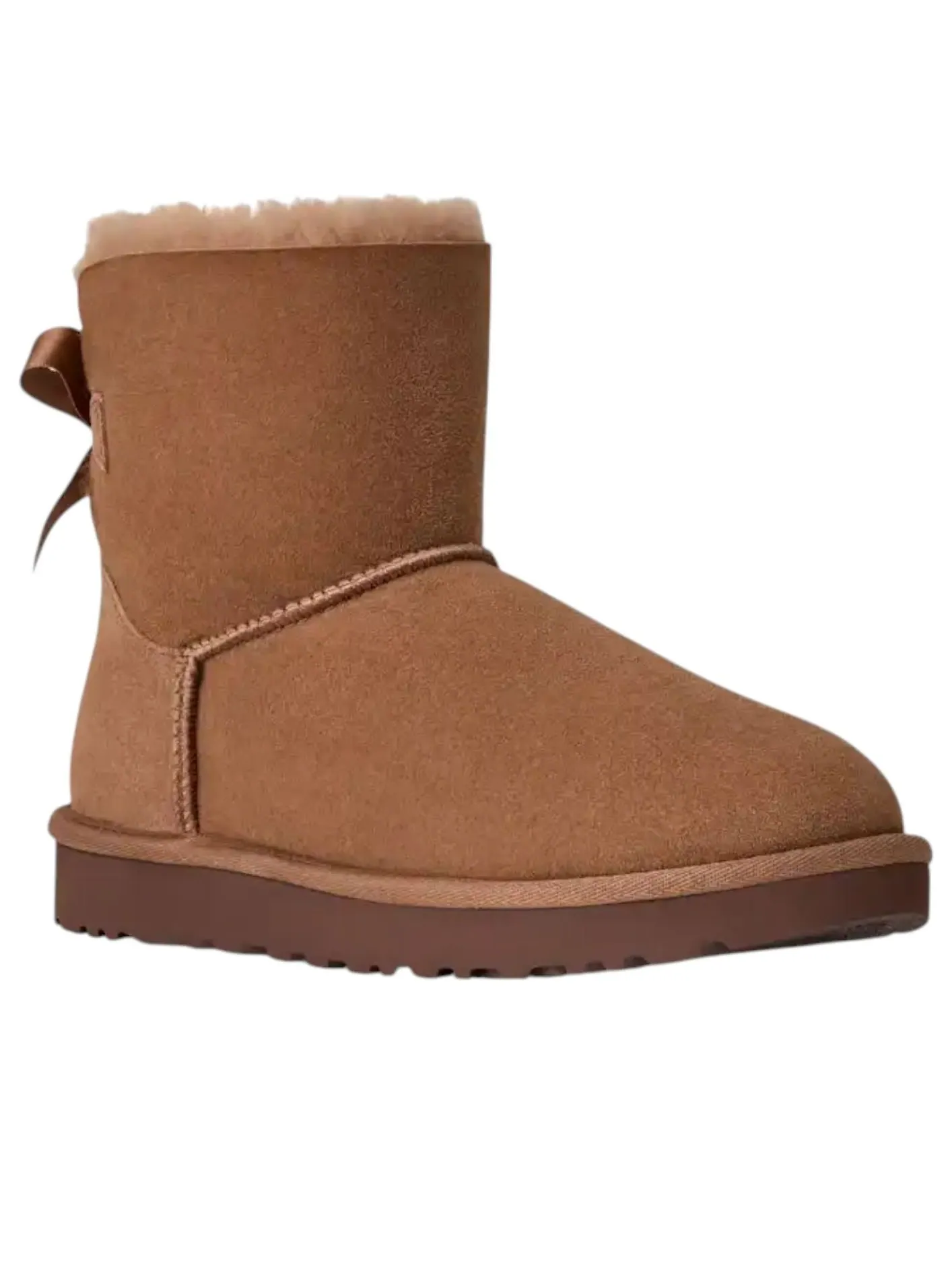 Угги (WMNS) UGG Mini Bailey Bow II 'Rocky Oak' — изображение 2 из 6, коричневый
