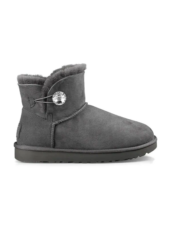 Ботинки зимние UGG Bailey Button с флисовой подкладкой — изображение 3 из 4, серый