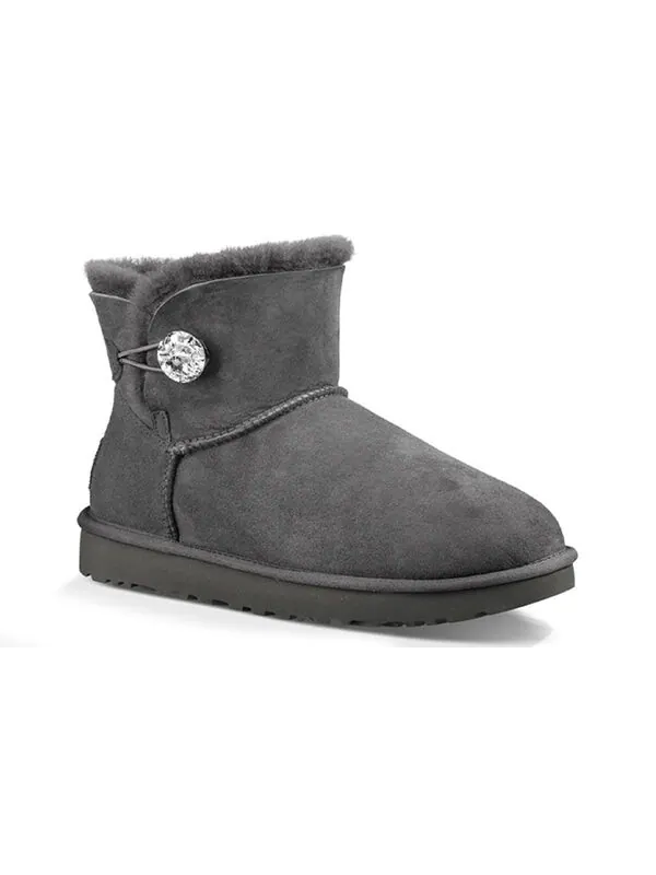 Ботинки зимние UGG Bailey Button с флисовой подкладкой — изображение 4 из 4, серый