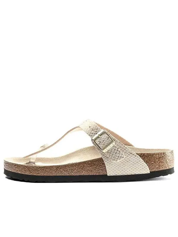 Тапочки gizeh narrow fit sandals'gold python' Birkenstock — изображение 1 из 4, золото