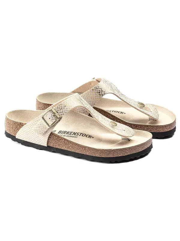 Тапочки gizeh narrow fit sandals'gold python' Birkenstock — изображение 3 из 4, золото
