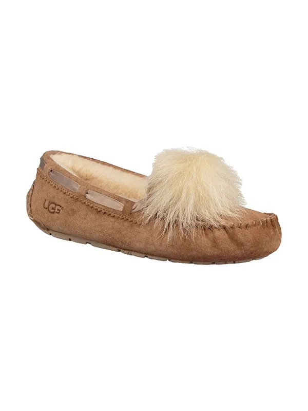 Тапочки dakota pom pom slip on brown Ugg — изображение 3 из 4, коричневый