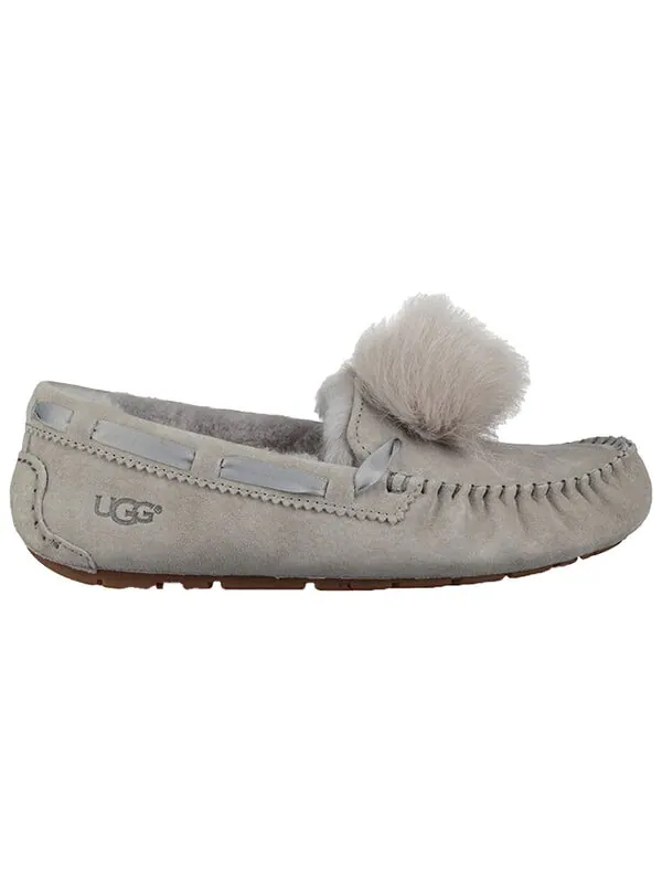 Тапочки dakota pom pom slip on grey Ugg — изображение 2 из 4, серый