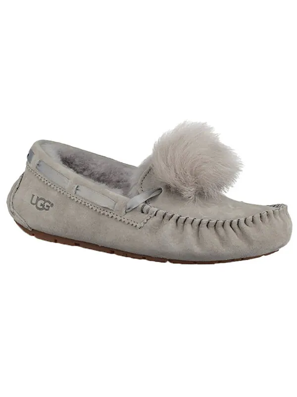 Тапочки dakota pom pom slip on grey Ugg — изображение 3 из 4, серый