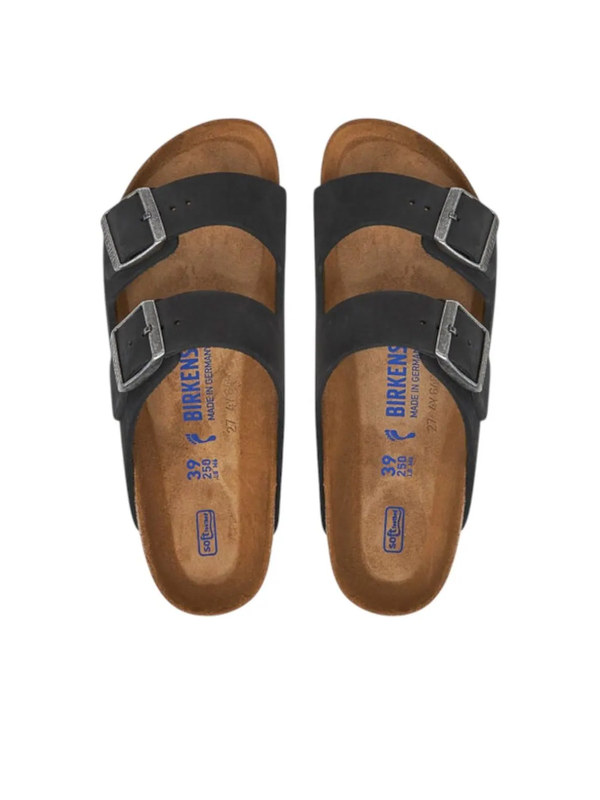 Birkenstock Arizona Soft Footbed Nubuck Leather 'Black' — изображение 2 из 3, черный