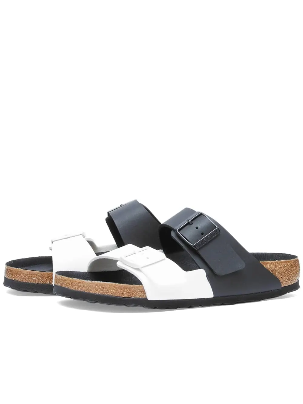 Сандалии Birkenstock Arizona Split Birko-Flor черный/белый — изображение 1 из 5