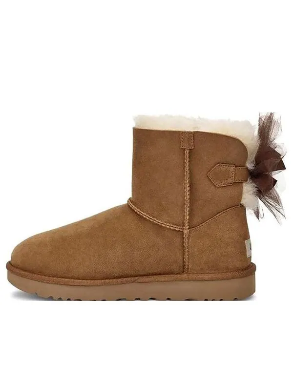 Ботинки зимние UGG с бантом — изображение 1 из 4, коричневый