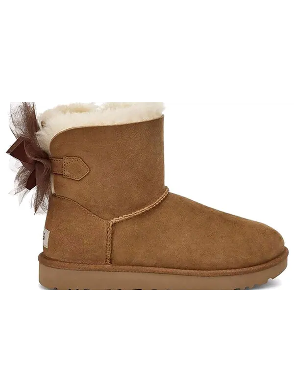Ботинки зимние UGG с бантом — изображение 3 из 4, коричневый