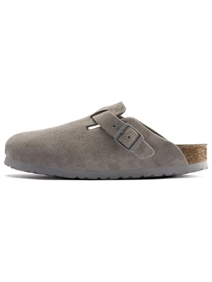 Мюли Birkenstock Boston Soft Footbed Suede Leather — изображение 1 из 4, серый