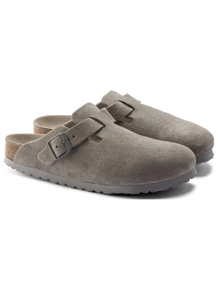 Мюли Birkenstock Boston Soft Footbed Suede Leather — изображение 3 из 4, серый