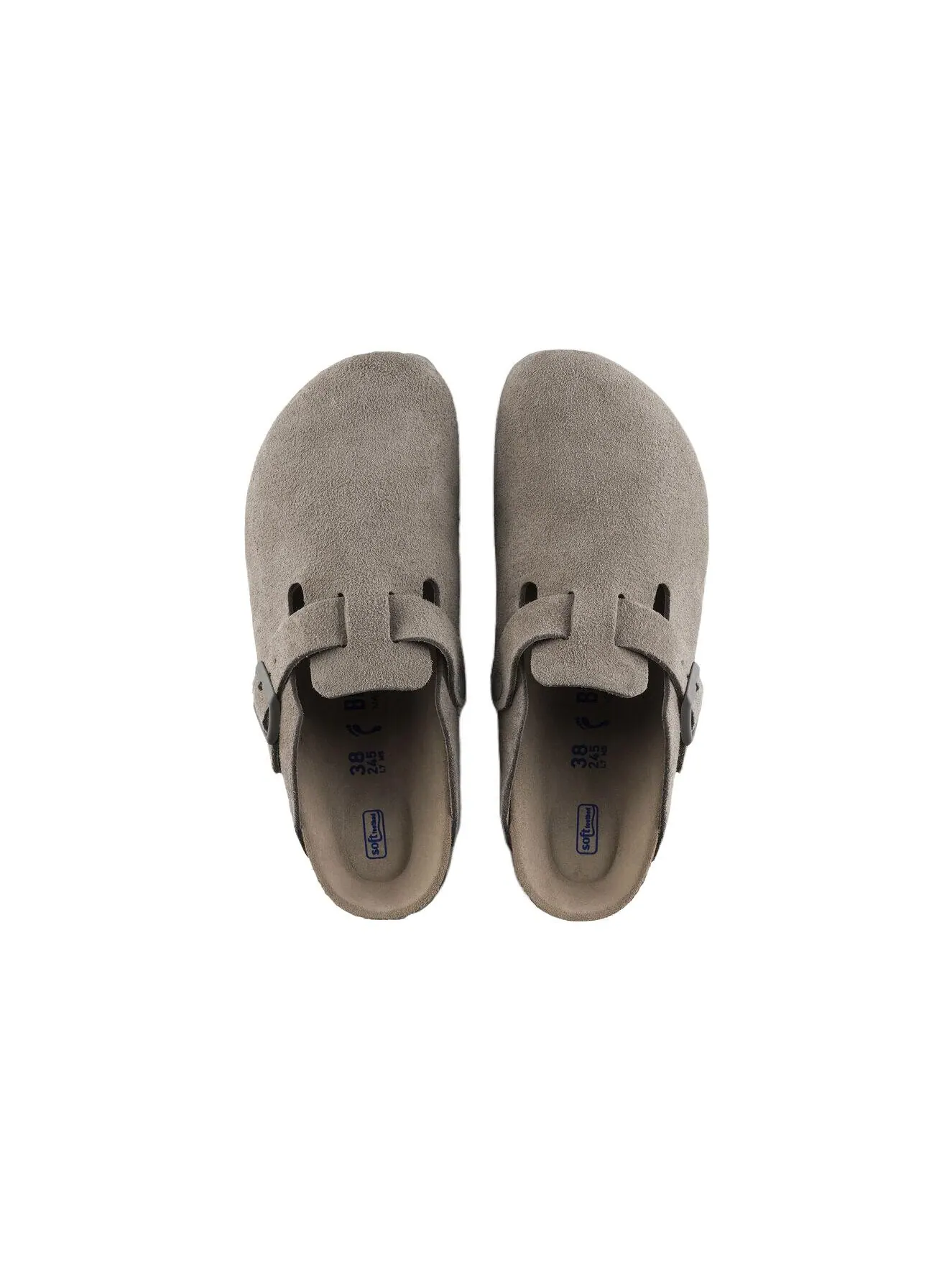 Мюли Birkenstock Boston Soft Footbed Suede Leather — изображение 4 из 4, серый