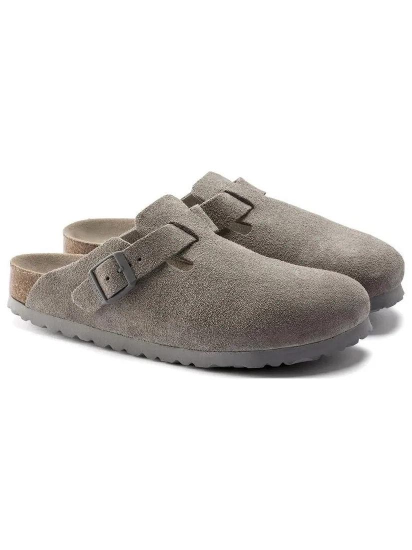 Мюли Birkenstock Boston Soft Footbed Suede унисекс — изображение 3 из 4, серый