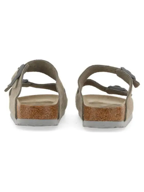 Тапочки arizona soft footbed suede leather narrow fit sandals 'stone coin' Birkenstock — изображение 4 из 4, бежевый