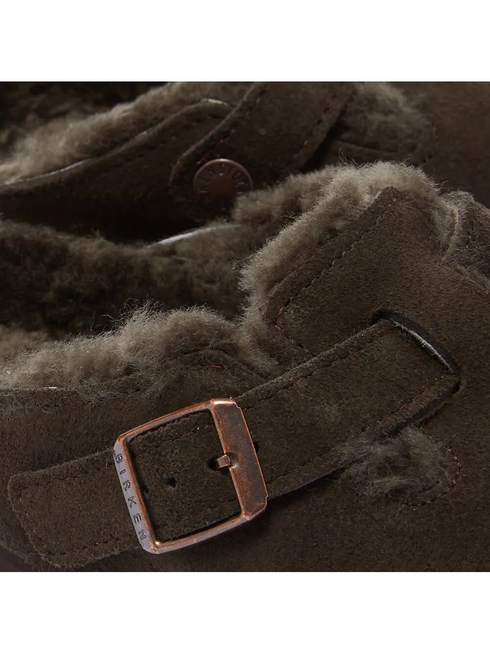 Мюли Birkenstock Boston Shearling Suede Leather — изображение 4 из 5, мокко